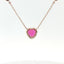 Girocollo in oro rosa con zaffiro rosa Lab-Grown taglio cuore e diamanti Lab-Grown taglio brillante.