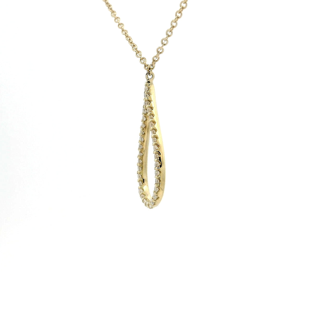 Girocollo con goccia e spot in oro giallo e diamanti lab-grown taglio brillante, 0,26 carati.