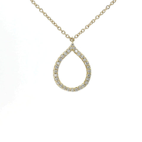 Girocollo con goccia e spot in oro giallo e diamanti lab-grown taglio brillante, 0,24 carati.
