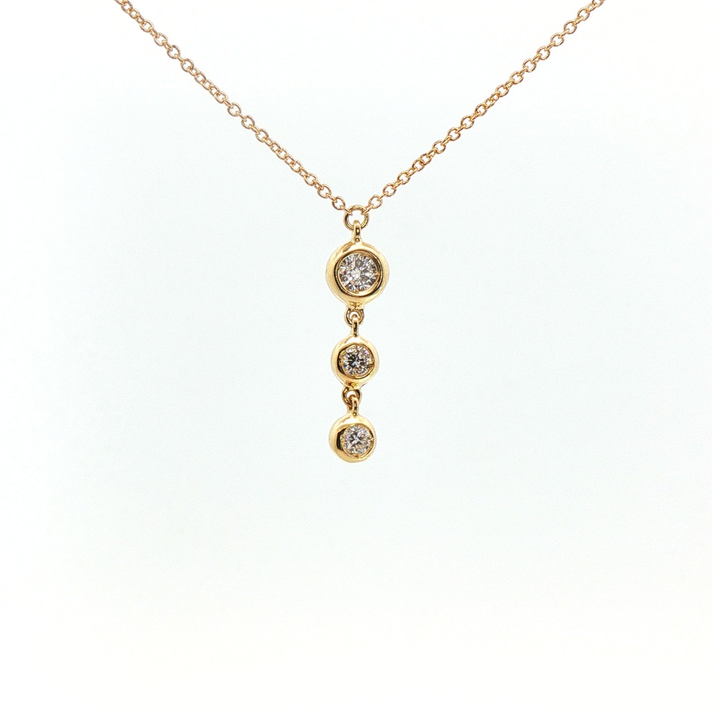 Girocollo in oro giallo con diamanti Lab-Grown taglio brillante, 0,20 carati.