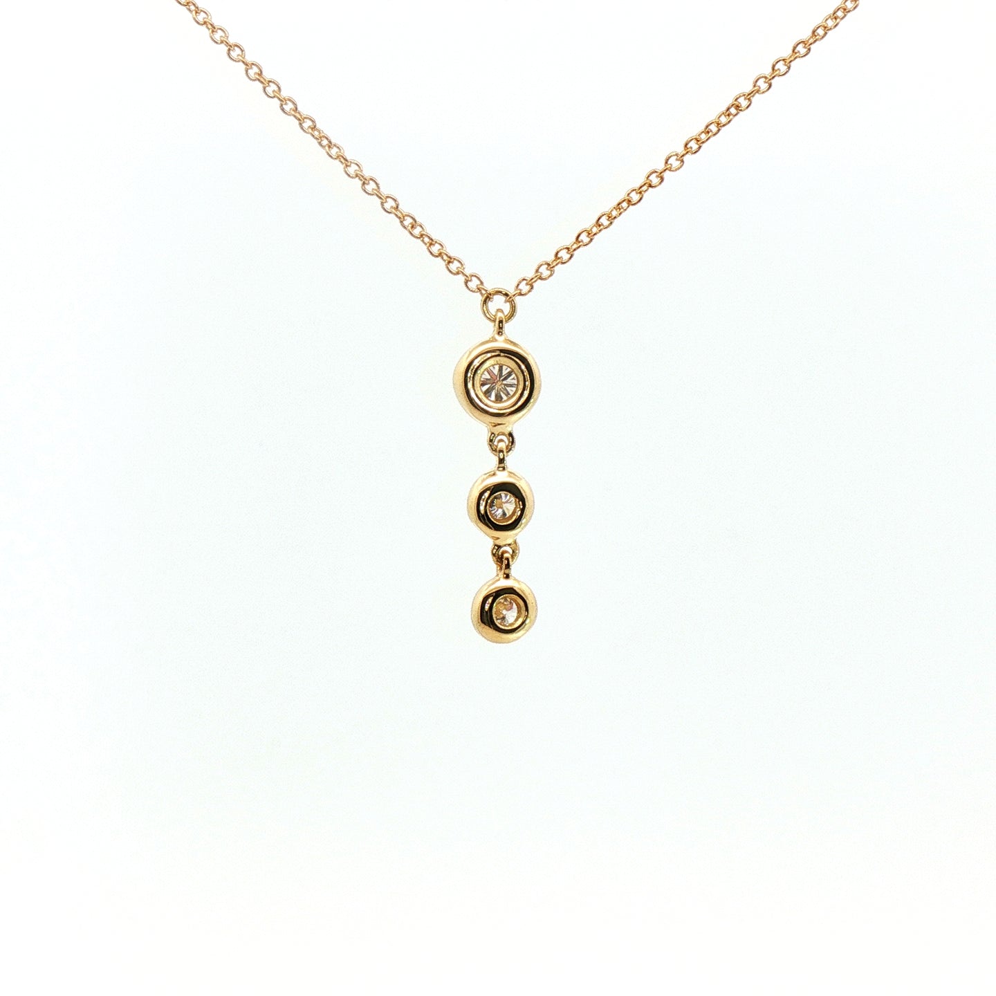 Girocollo in oro giallo con diamanti Lab-Grown taglio brillante, 0,20 carati.