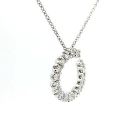 Girocollo con pendente in oro bianco e spot di diamanti Lab-grown taglio brillante, 0,59 carati.