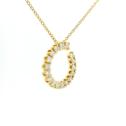 Girocollo con pendente in oro giallo e spot di diamanti Lab-grown taglio brillante, 0,59 carati.