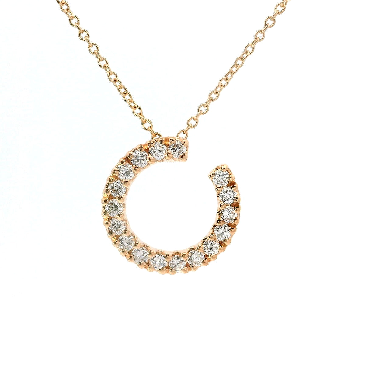 Girocollo con pendente in oro rosa e spot di diamanti Lab-grown taglio brillante, 0,59 carati.