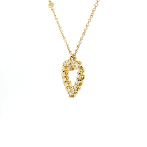 Girocollo a cuore in oro giallo e spot con diamanti lab-grown taglio brillante, 0,69 carati.