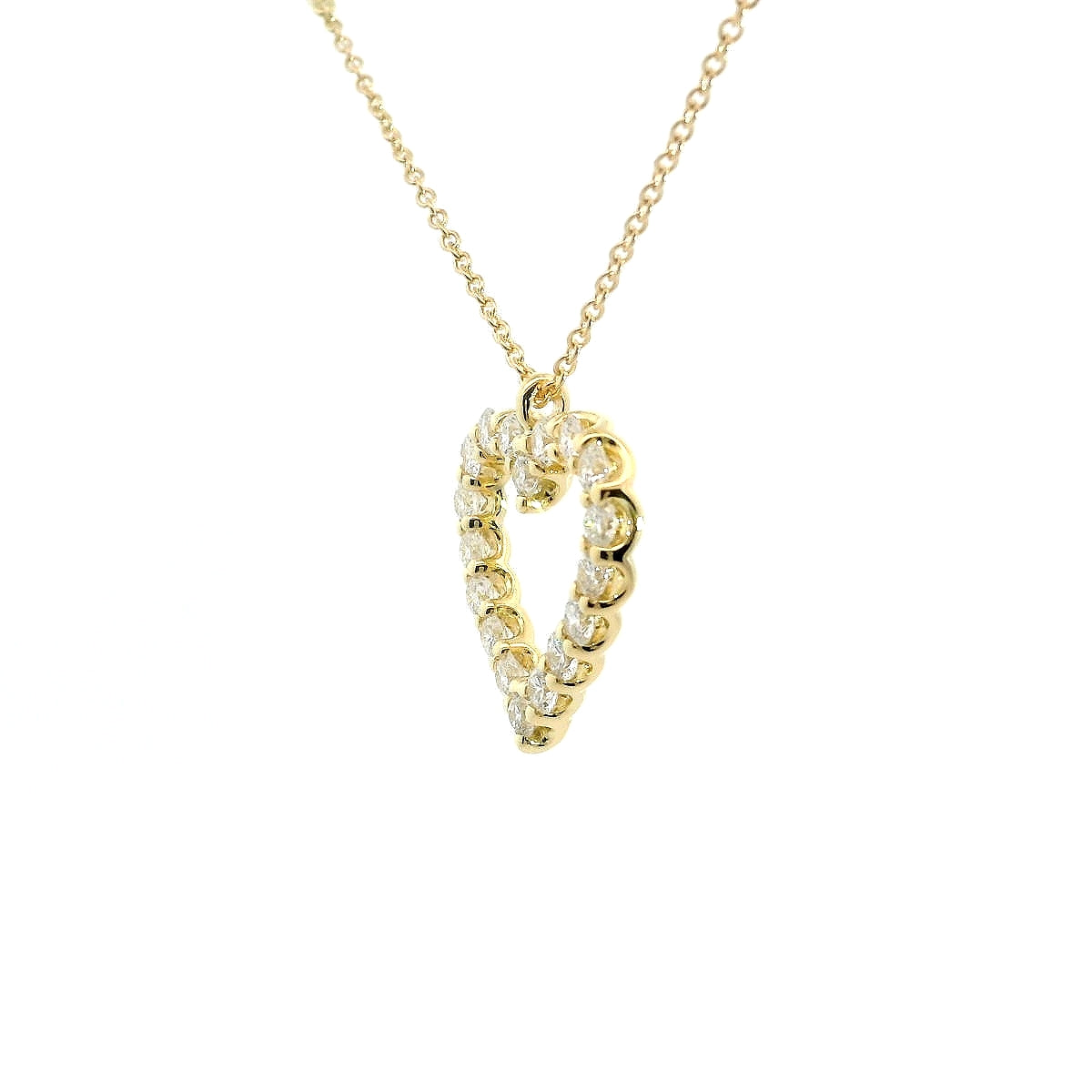 Girocollo a cuore in oro giallo e diamanti lab-grown taglio brillante, 1,23 carati.