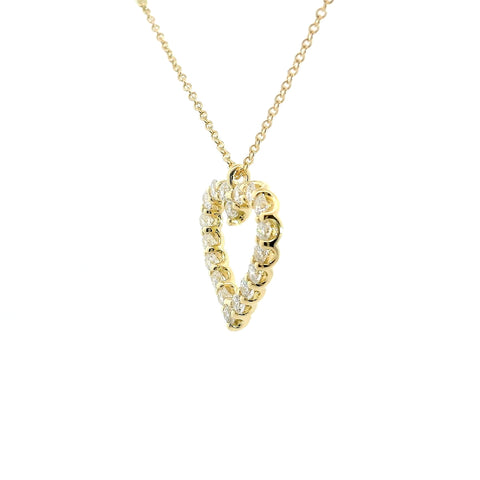 Girocollo a cuore in oro giallo e diamanti lab-grown taglio brillante, 1,23 carati.