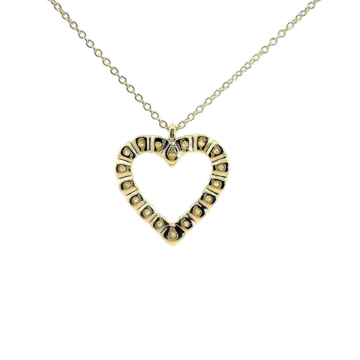 Girocollo a cuore in oro giallo e diamanti lab-grown taglio brillante, 1,23 carati.