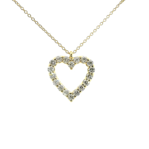 Girocollo a cuore in oro giallo e diamanti lab-grown taglio brillante, 1,23 carati.