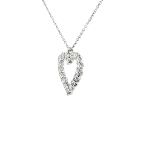Girocollo a cuore in oro bianco e diamanti lab-grown taglio brillante, 1,23 carati.