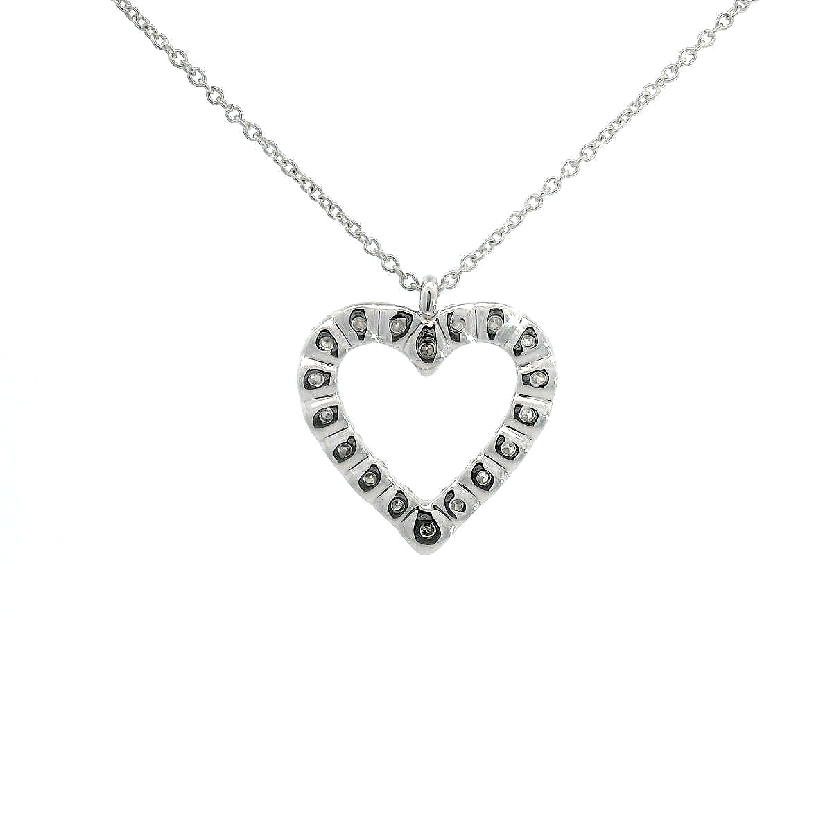 Girocollo a cuore in oro bianco e diamanti lab-grown taglio brillante, 1,23 carati.