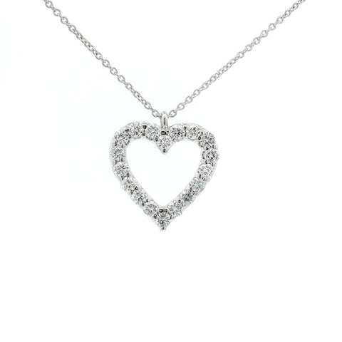 Girocollo a cuore in oro bianco e diamanti lab-grown taglio brillante, 1,23 carati.