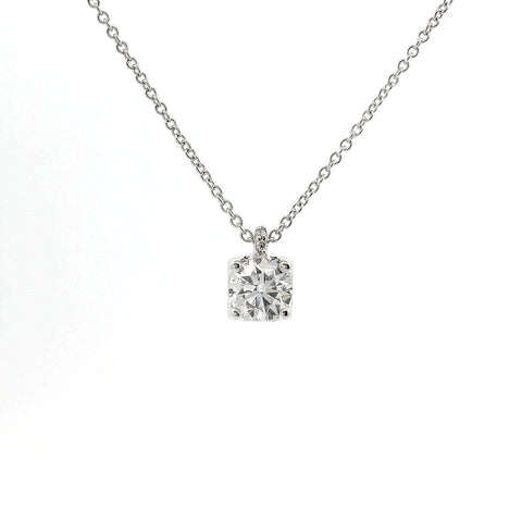 Girocollo punto luce in oro bianco con diamante lab-grown taglio brillante, 0,80 carati.