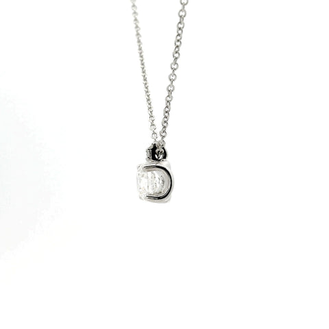 Girocollo punto luce in oro bianco con diamante lab-grown taglio brillante, 0,80 carati.