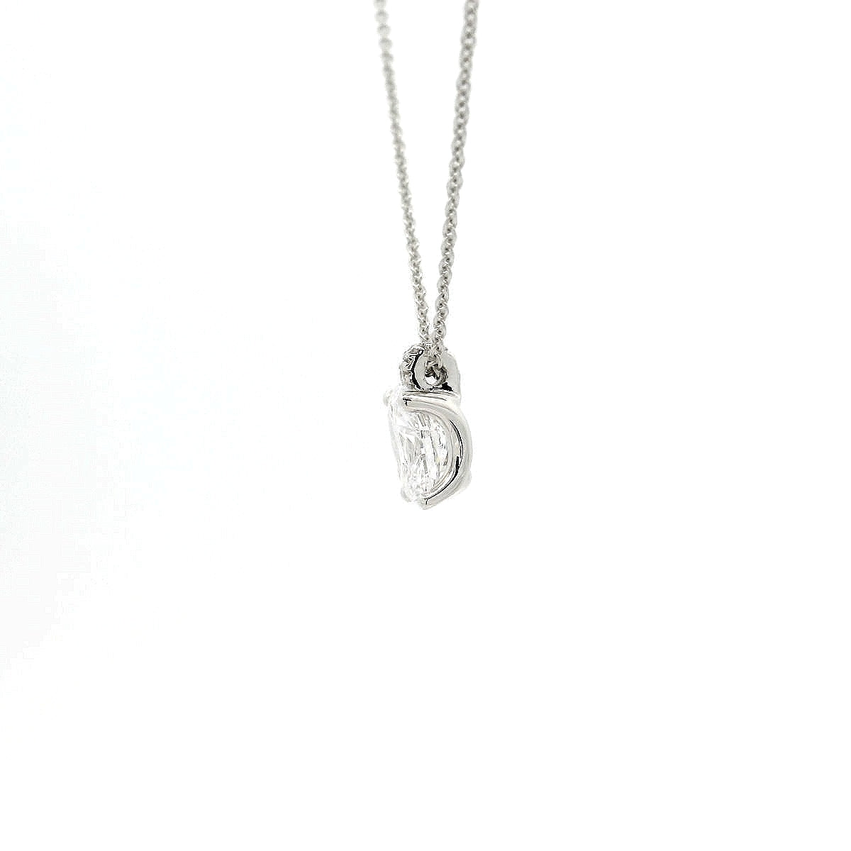 White gold light point choker with oval-cut lab-grown diamond, 0.92 carats.