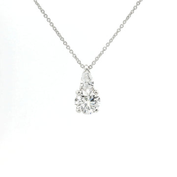 Girocollo in oro bianco con diamanti lab-grown taglio brillante e taglio goccia, 1,20 carati.