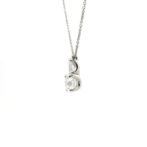 Girocollo in oro bianco con diamanti lab-grown taglio brillante e taglio goccia, 1,20 carati.