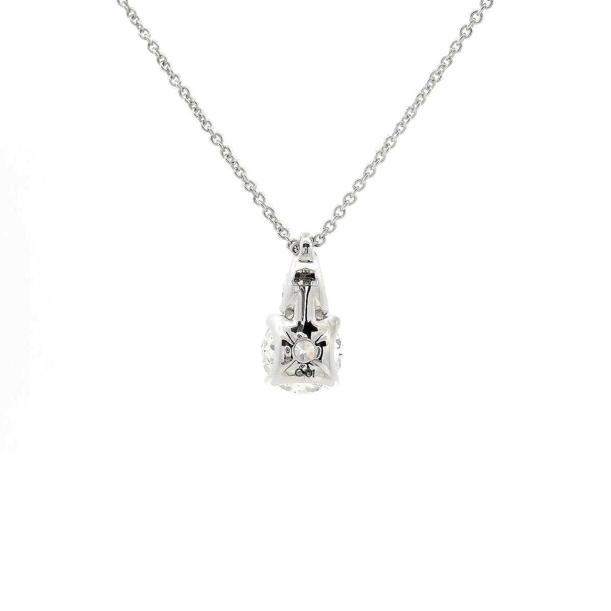 Girocollo in oro bianco con diamanti lab-grown taglio brillante e taglio goccia, 1,20 carati.