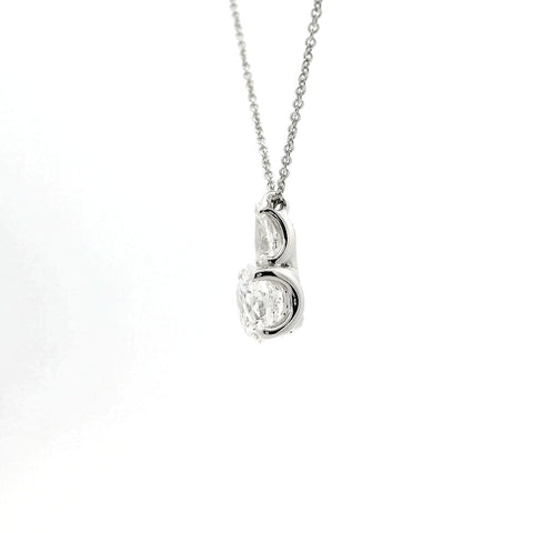 Girocollo in oro bianco con diamanti lab-grown taglio brillante e taglio goccia, 1,81 carati.