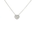 White gold choker with heart-cut lab-grown diamond and brilliant-cut lab-grown diamond surround, 1.15 carats.