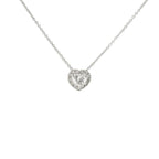 White gold choker with heart-cut lab-grown diamond and brilliant-cut lab-grown diamond surround, 1.15 carats.