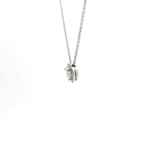 Girocollo in oro bianco con diamante lab-grown taglio cuore e contorno taglio brillante, 0,46 carati.