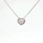 White gold choker with heart-cut lab-grown diamond and brilliant-cut lab-grown diamond surround, 1.15 carats.