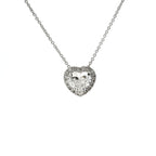 White gold choker with heart-cut lab-grown diamond and brilliant-cut lab-grown diamond surround, 1.15 carats.