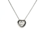 White gold choker with heart-cut lab-grown diamond and brilliant-cut lab-grown diamond surround, 1.15 carats.