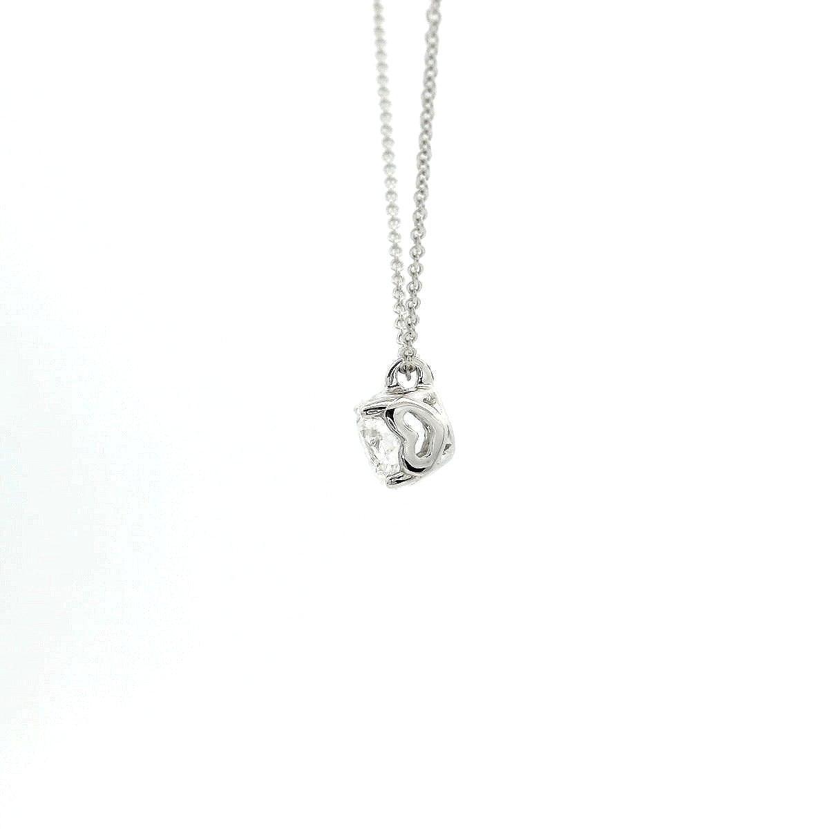 Girocollo punto luce in oro bianco e diamante lab-grown taglio brillante, 0,80 carati.