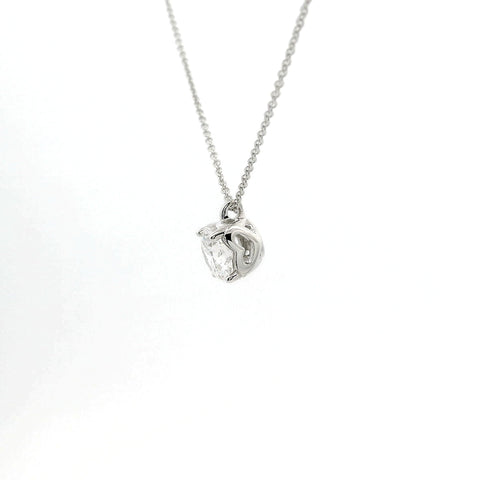 Girocollo punto luce in oro bianco castone a cuore e diamante lab-grown taglio brillante, 1,00 carati.