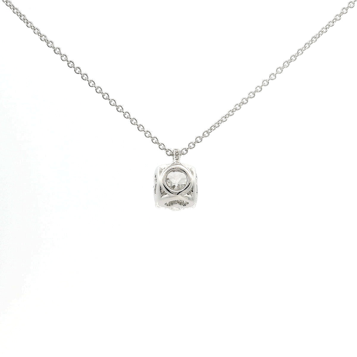 Girocollo punto luce in oro bianco castone a cuore e diamante lab-grown taglio brillante, 1,00 carati.