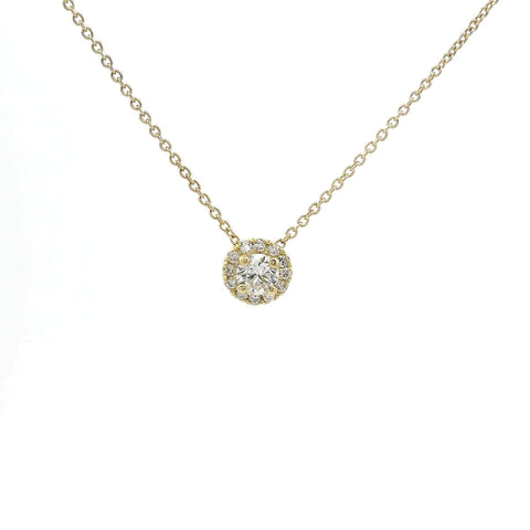 Girocollo punto luce in oro giallo con giro di diamanti lab-grown taglio brillante, 0,27 carati.