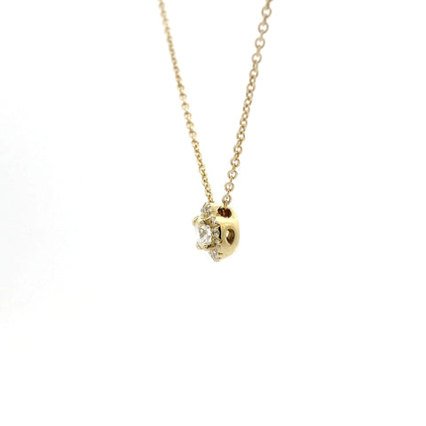 Girocollo punto luce in oro giallo con giro di diamanti lab-grown taglio brillante, 0,27 carati.