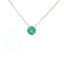 Girocollo in oro bianco con smeraldo Lab-Grown taglio brillante e diamanti Lab-Grown taglio brillante.
