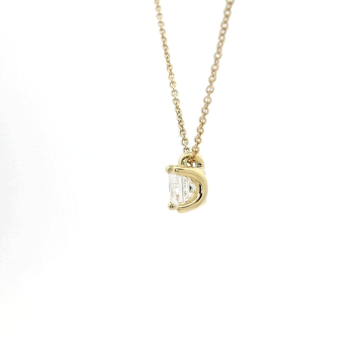 Girocollo punto luce in oro giallo con diamante lab-grown taglio princess, 0,52 carati.