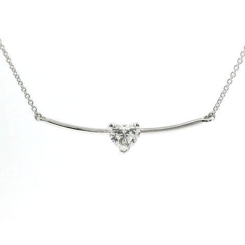 Girocollo punto luce in Oro bianco e diamante Lab-grown taglio Cuore, 0.52 carati.