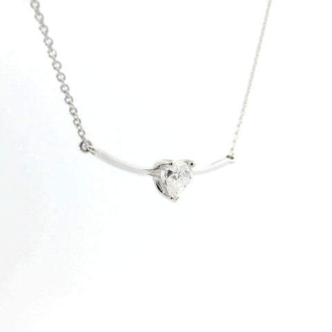 Girocollo punto luce in Oro bianco e diamante Lab-grown taglio Cuore, 0.52 carati.