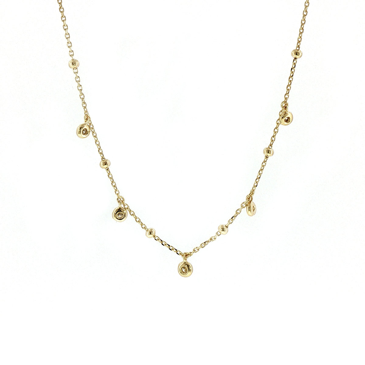 Girocollo in Argento 925 con Spot di Diamanti Lab-Grown Taglio Brillante