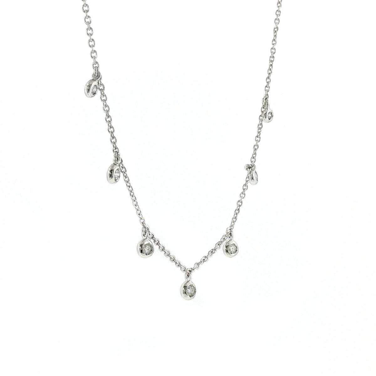 Girocollo con Spot di Diamanti Lab-Grown in Argento 925