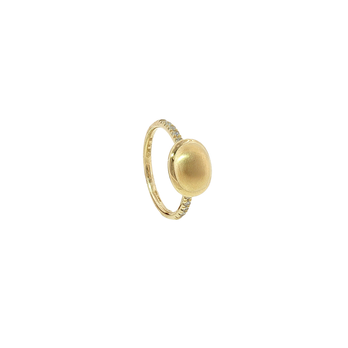 Anello in Argento Dorato 925 con Diamanti Lab-Grown Taglio Brillante