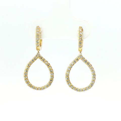 Orecchini in oro giallo con diamanti Lab-Grown taglio brillante, 0,48 carati.