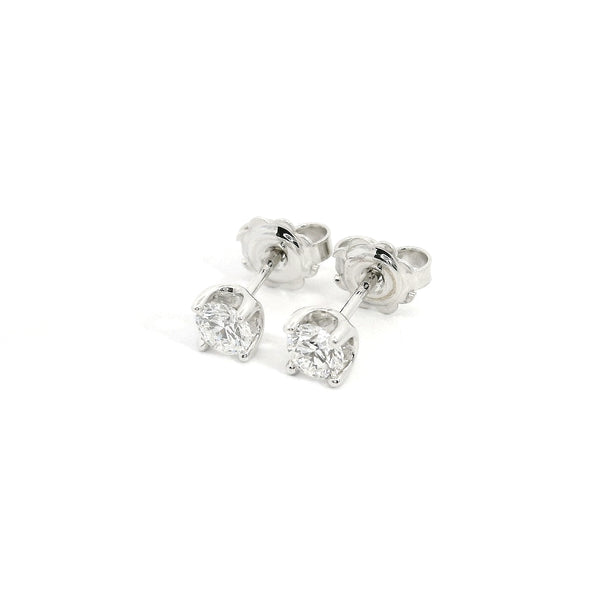 Orecchini In Oro Bianco E Rosé 9kt Con Diamanti 0.06 Ct - Timbro 375, Peso 1.6g, Artigianali