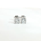 White gold stud earrings with brilliant-cut lab-grown diamonds, 2.01 carats.