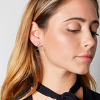 White gold earring with heart-cut lab-grown diamond with contour, 1.97 carats. 