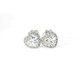 White gold earring with heart-cut lab-grown diamond with contour, 1.97 carats. 