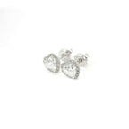 White gold earring with heart-cut lab-grown diamond with contour, 1.97 carats. 