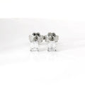 White gold stud earrings with emerald-cut lab-grown diamond, 2.07 carats.