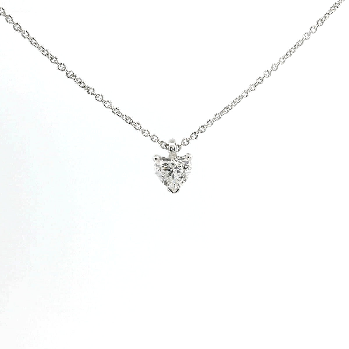 Girocollo punto luce in oro bianco e diamante Lab-grown taglio cuore, 0,37 carati