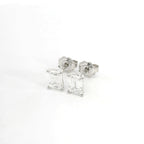 White gold stud earrings with emerald-cut lab-grown diamond, 2.07 carats.